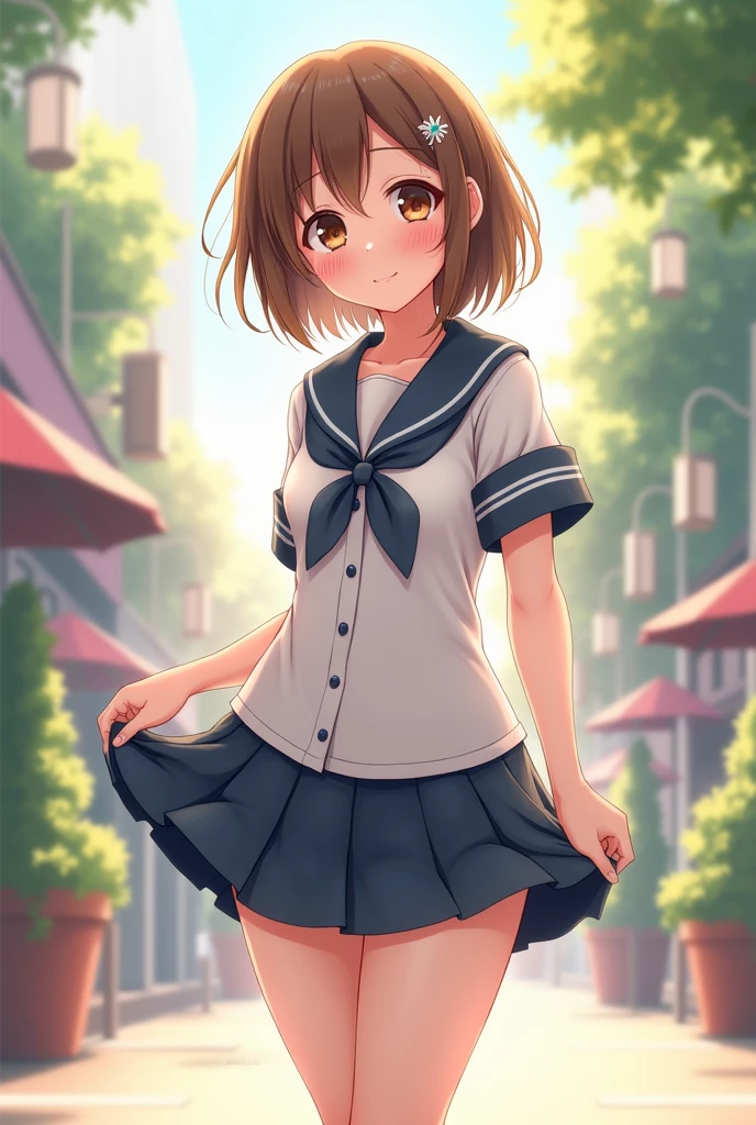 Sailor suit、 kirt flip、 I can see your pants、 Beauty