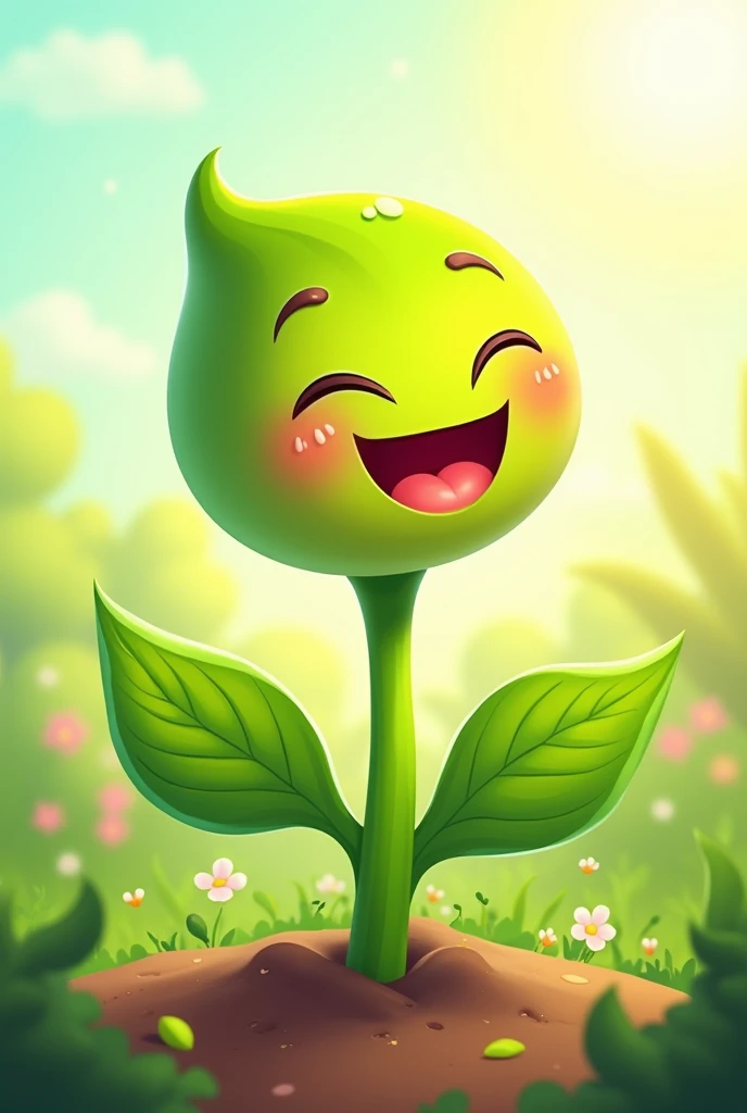 cheerful animated sprout