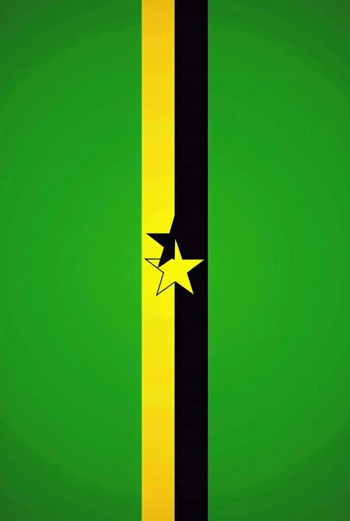 Green flag with yellow and black with two stars 