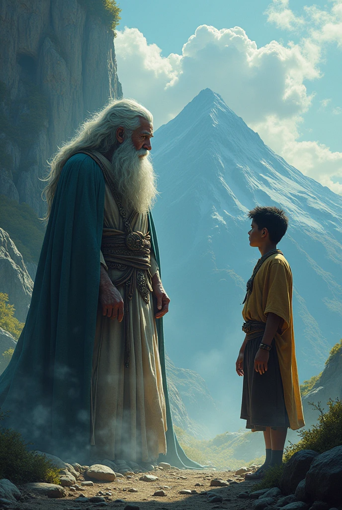 She appears to him as an old and wise woman, warning him of the impending dangers if he allows foreigners to destroy the mountain.
Mama Urcu promises him eternal protection for him and his people if he fights for her..