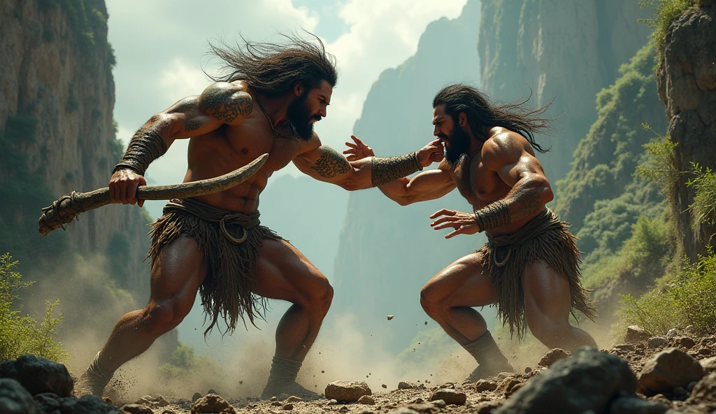 prehistoric man fighting