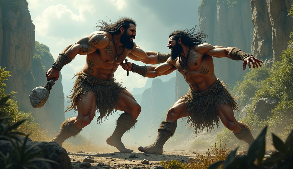 prehistoric man fighting