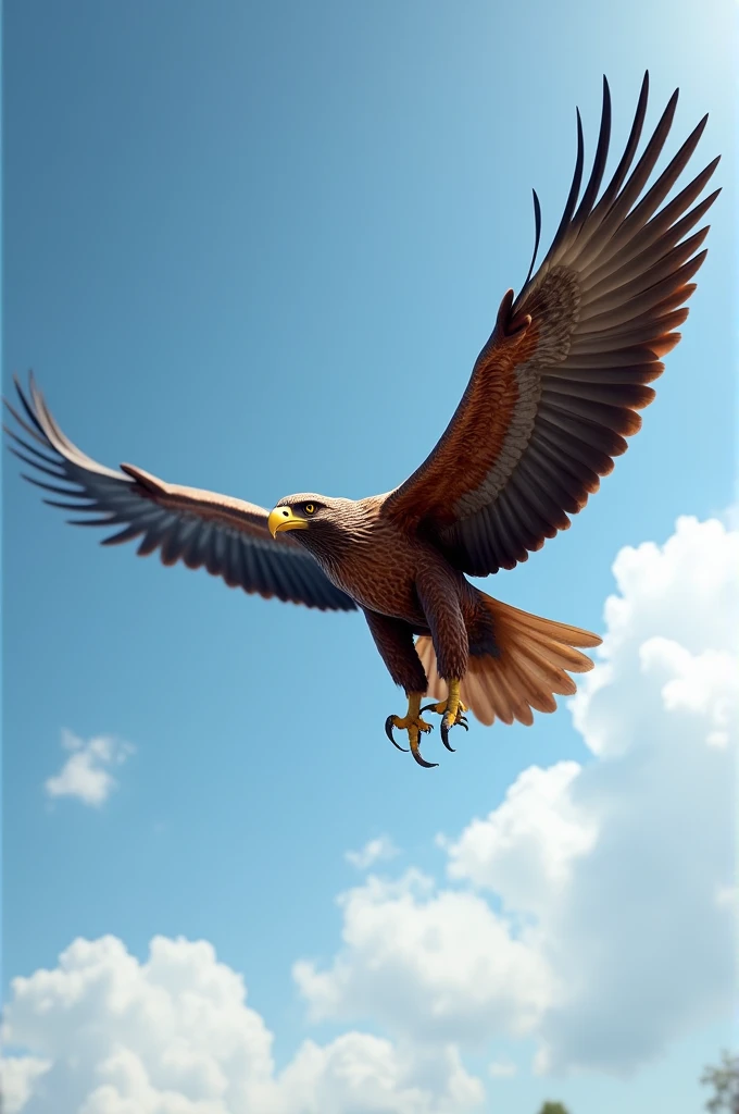 Create a 3D eagle with open wings