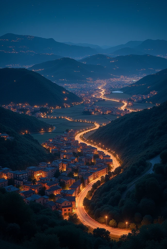 Italy from above at night 