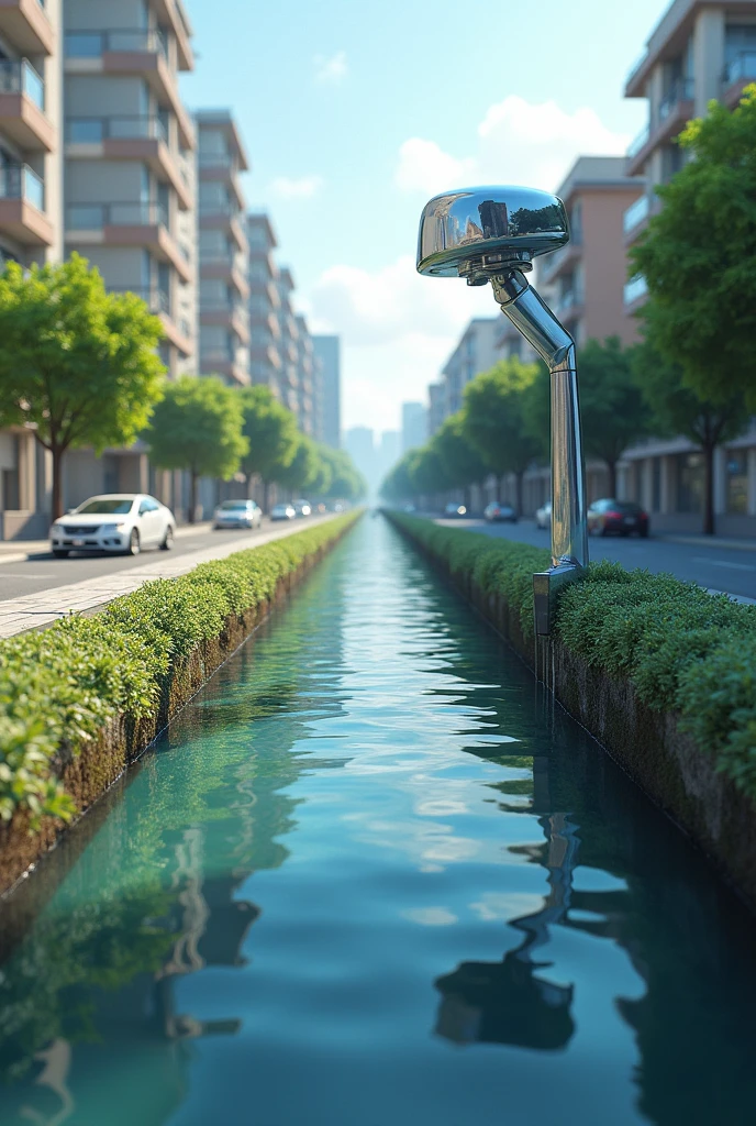 Provide me a picture of an innovation of canal blockage sensor for preventing floods
