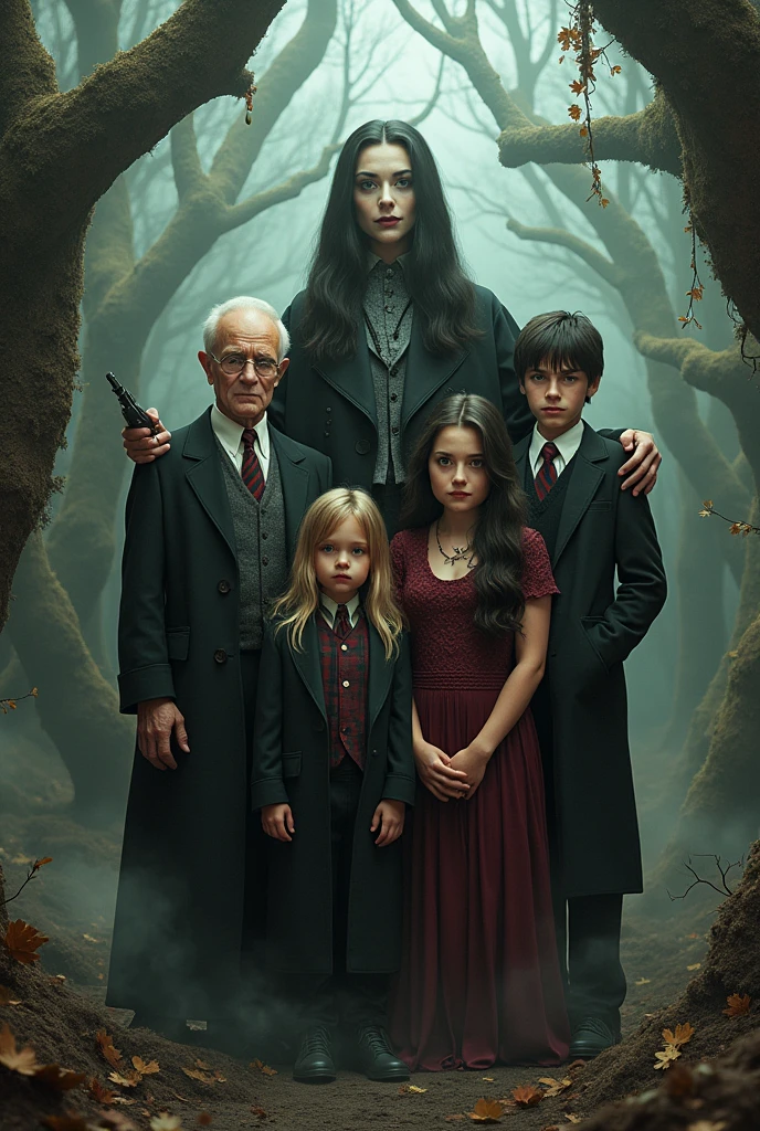 generates an image where the crazy Adams are, Harry Potter, ,Stranger Things,.The Money Heist