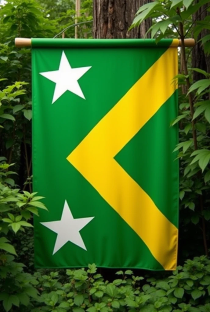 Green flag with yellow and black with two stars Whites Below Not realistic