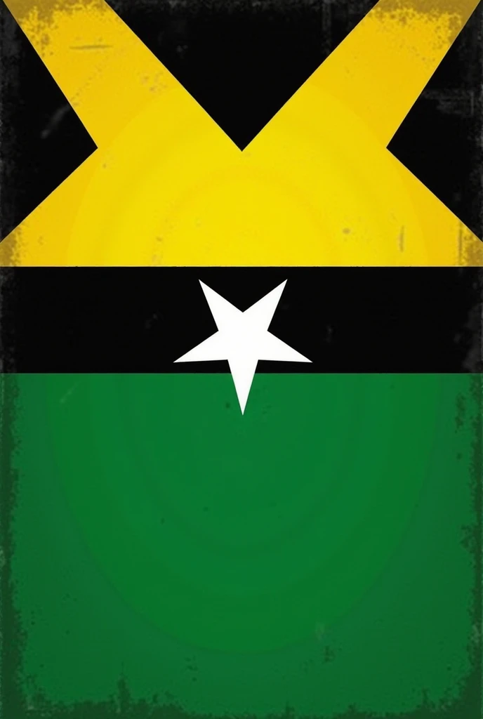 Green flag with yellow and black with two stars Whites Below Not realistic No details