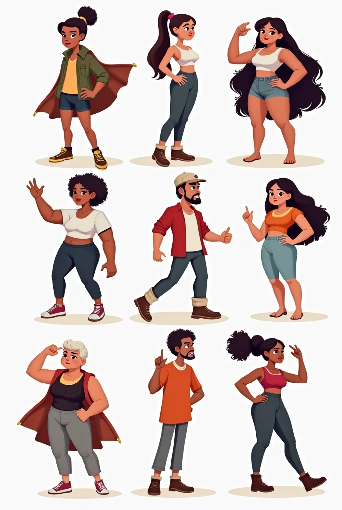 Create 2d characters with different poses