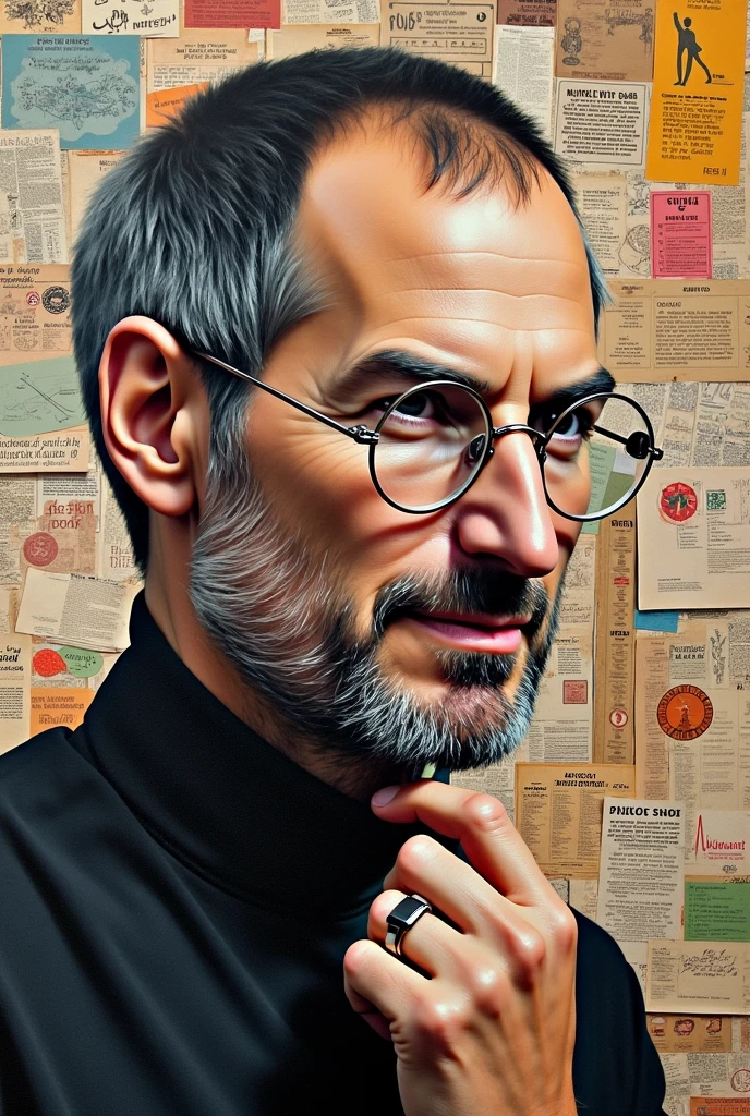 Collage about the life of Steve Jobs

