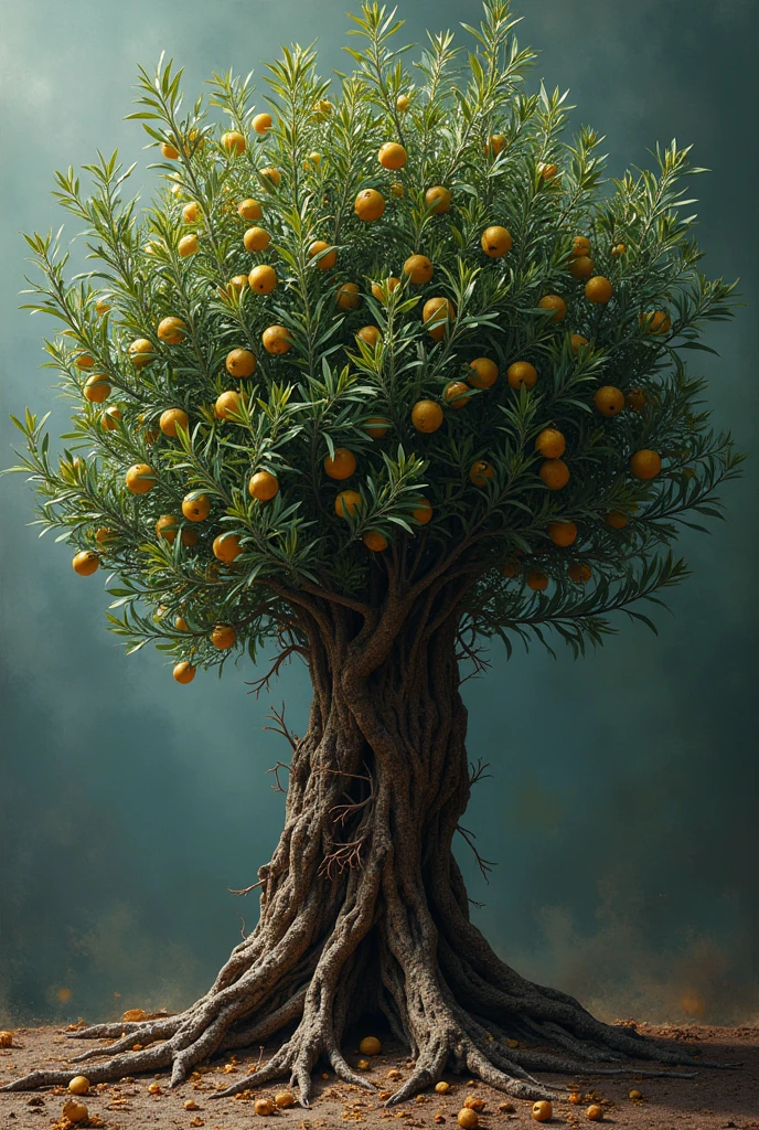 rot, with a green olive tree, plucked from silver and fruited from goldsymbol of wealth and power