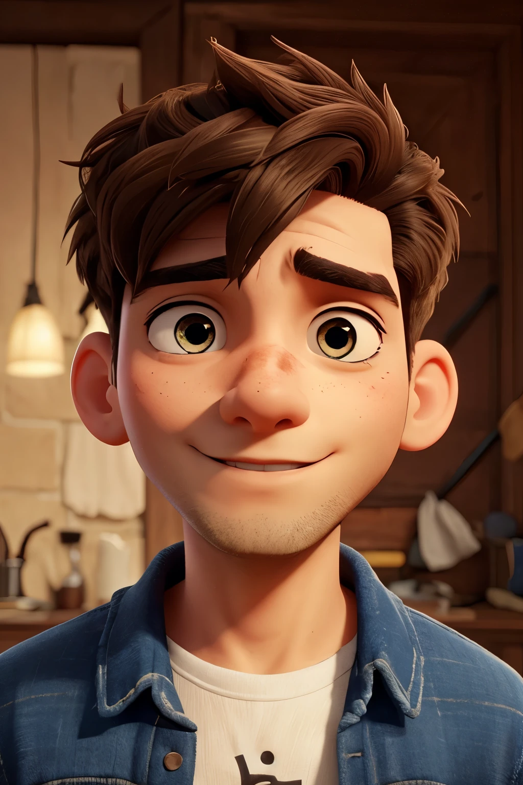 Try to fix his eyes