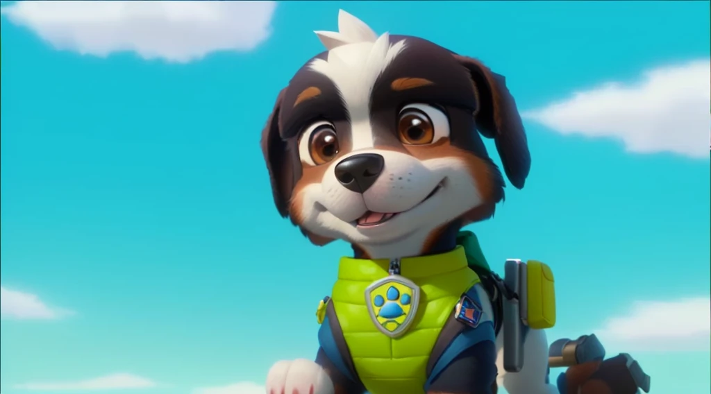 a close up of a dog wearing a hat and jacket, paw patrol, name of the character is chad, rubble!!, dog in a space suite, wearing a red captain's uniform, animated series, official art, paw pov, al pup video game cutscene, brave police j decker face, ultra, animation character, nick wilde, smokey, a portrait of the character