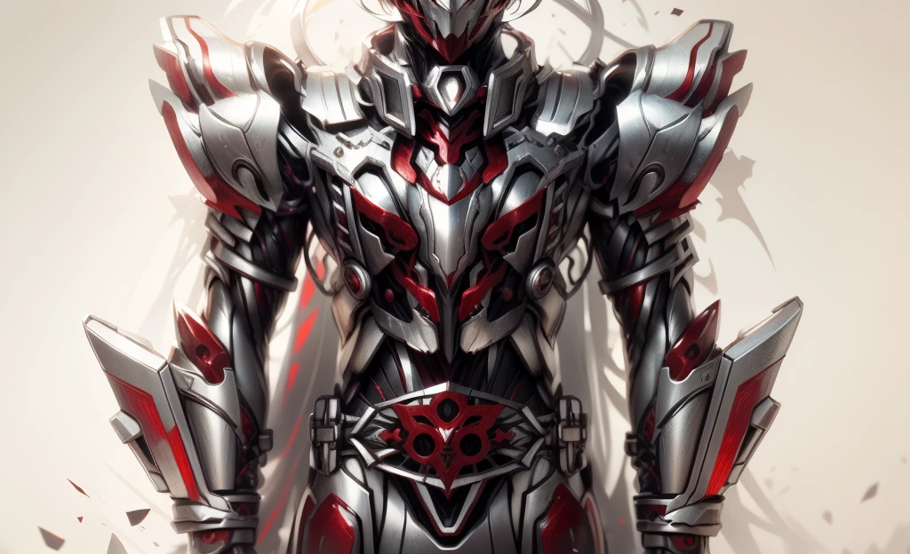 Keep the original image,No changes made,Keep the silvery image,Can become brighter Red and silvery,Red and silvery are the main colors,Red and silvery,Some Red and silvery,Red and silvery(Ensure its layering and armor texture)
