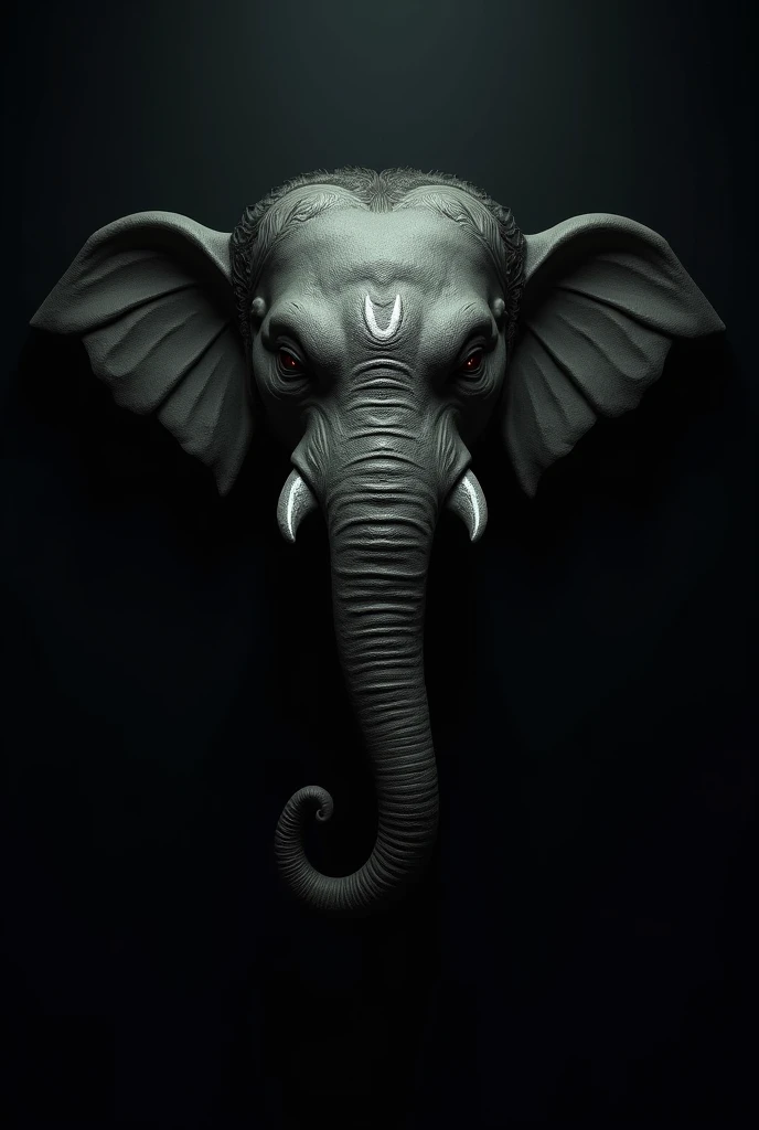 Lard Ganesha angry face with black theme