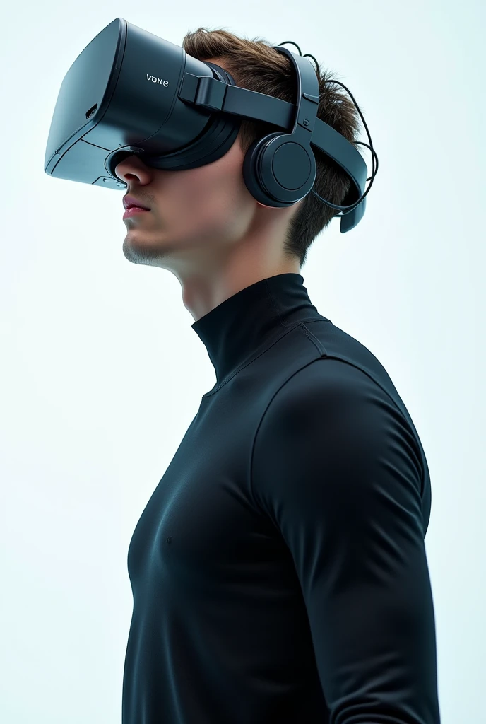 Male virtual reality gamer isolated on a transparent background