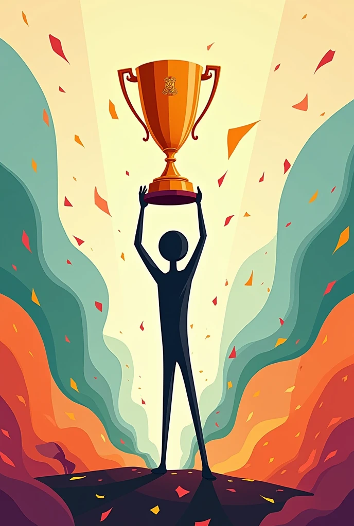 A Stickman lifting the CONMEBOL Libertadores de América trophy