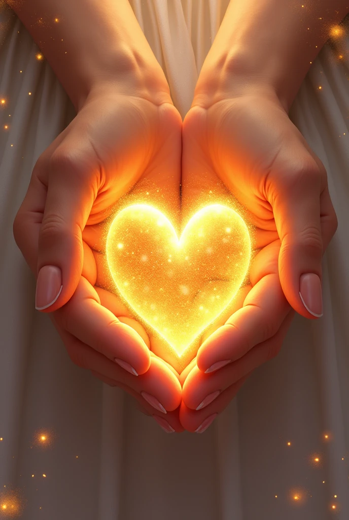 Two hands embracing a heart with gold edges and the text. Yane and pedro 
