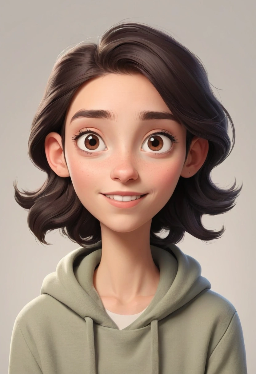 genderless cartoon, with neutral gestures, friendly and , animated caricature, 2d,