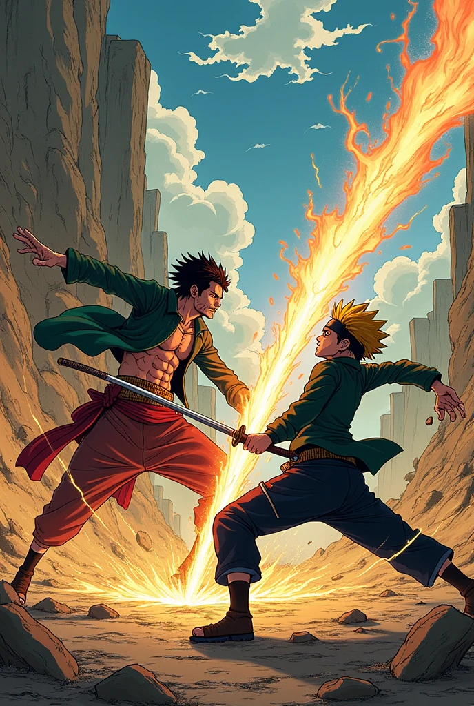 Zoro vs boruto combat comics 