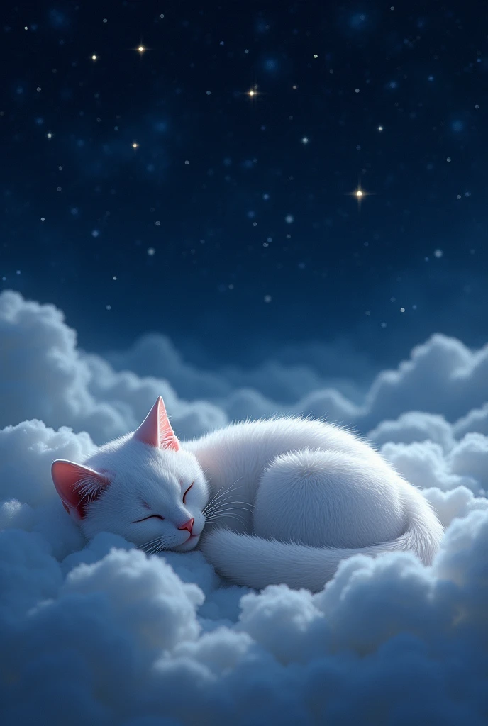 Night Sky、Sleeping peacefully、White cat、Above the Clouds、Starry Sky