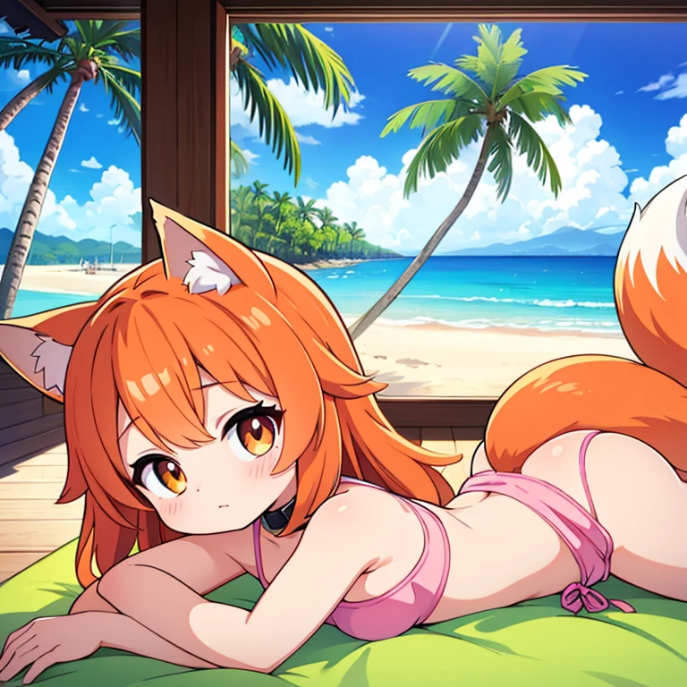 (masterpiece, Highest quality, Highest quality),Very detailed,colorful,Most detailed,Super detailed,(Highly detailed CG illustrations),((Gorgeous Background)),Ultra-fine painting,Vibrant colors,Panoramic View,,Complex,colorful,perfect mechanism,The perfect perspective,photo,Realistic,,One girl,((whole body)),Sitting,Fox Ears,((summer,summer festival,summer theme,hot,festival)),Lotus,One shoulder exposed,Sweat,Orange Hair,Brown eyes,Medium chest,Animal ear hair,Very long hair,barefoot,poop,poop,poop