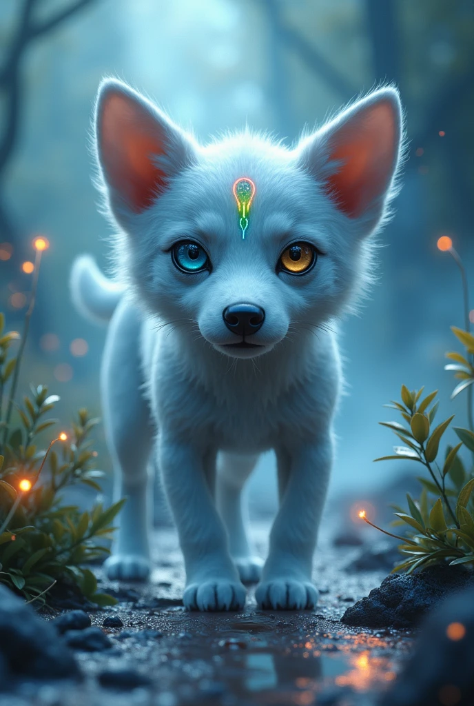 A dog with three eyes