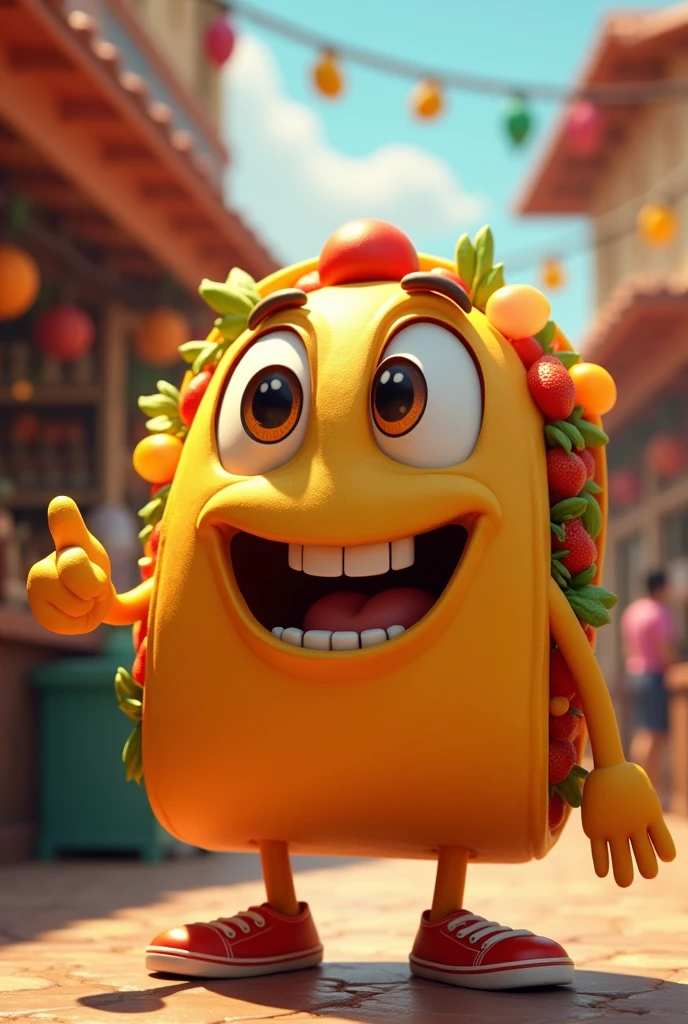 Mascot for a taco stand