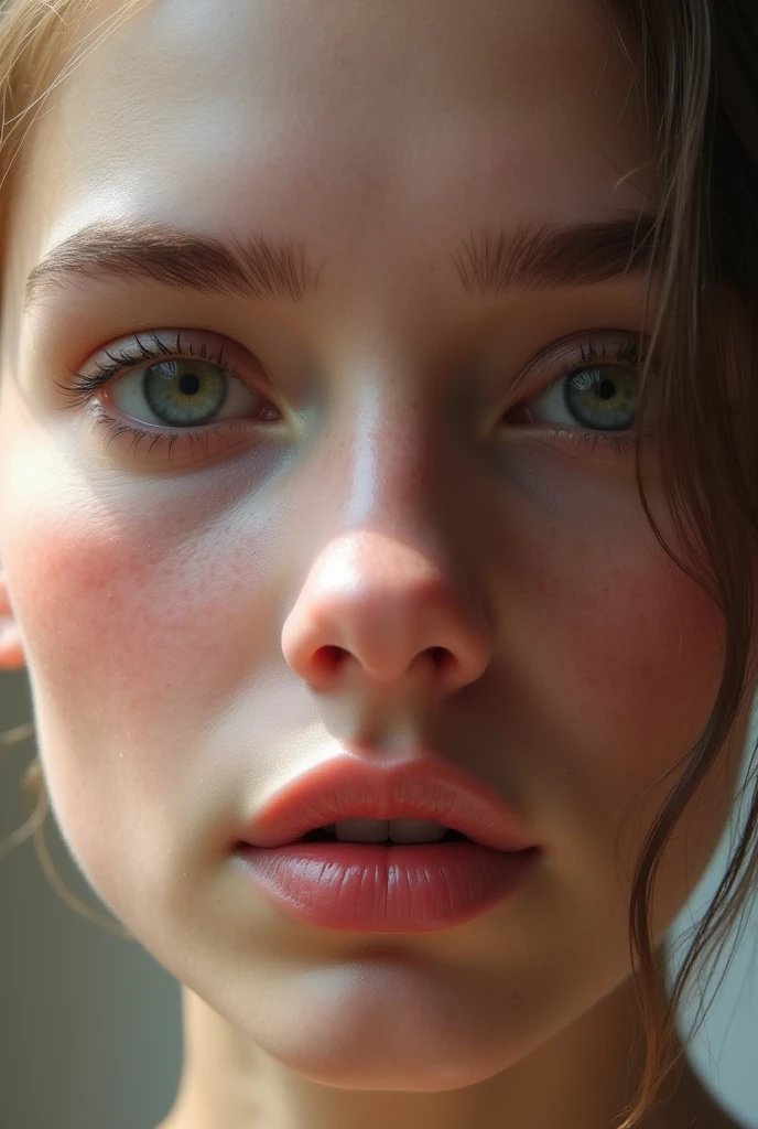 Make a girl with a vagina on her face,make a vagina in the center of the human face, with a vagina face, clitoris, (vagina), no mouth, noseless, best qualityer, ultra detali, fine-details, high resolution, Caucasian skin,