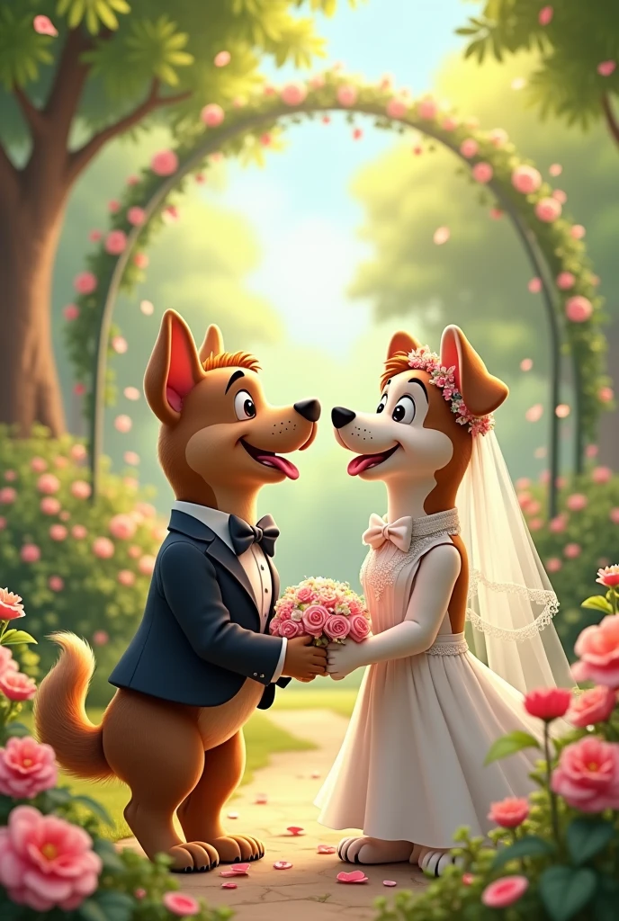 A dog wedding
