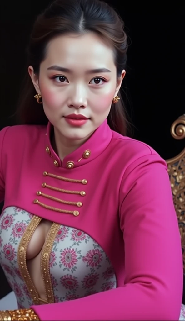 a beautiful young woman, detailed intricate portrait, long flowing hair, expressive eyes, delicate facial features, elegant posture, intricate ornate dress, ornate gold jewelry, ornate background, dramatic lighting, cinematic composition, vibrant colors, photorealistic, highly detailed