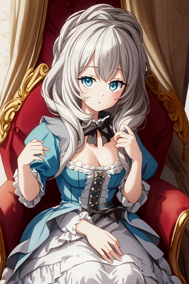 Marie-Antoinette sitting on a chair