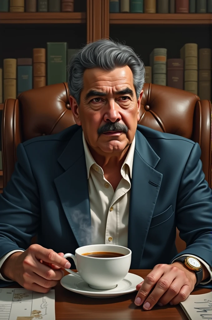 Nicolas Maduro drinking coffee
