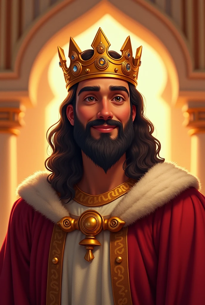 King Ahasuerus, Image for children, The king's appearance must be manly but kind, must be beautiful and must wear a crown