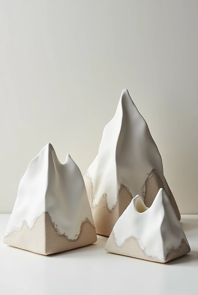 Ceramic tableware in the shape of a mountain