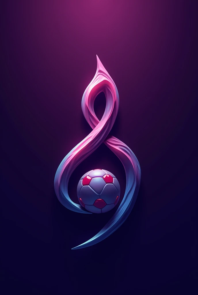 I need a purple logo where a treble clef musical note has a soccer ball fused together
