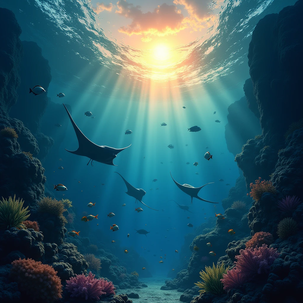sunset under the sea