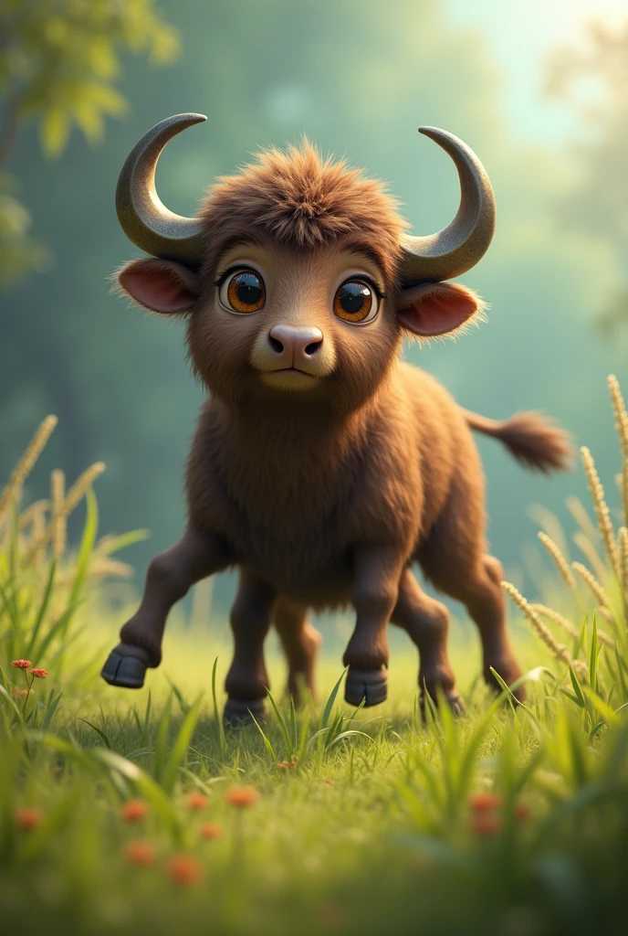 A baby of buffalo with 10 legs