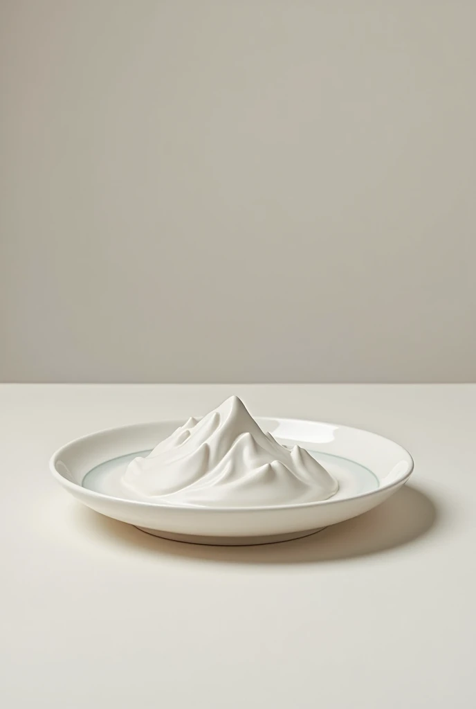 Ceramic plate shaped like a mountain but not too exaggerated, make it elegant