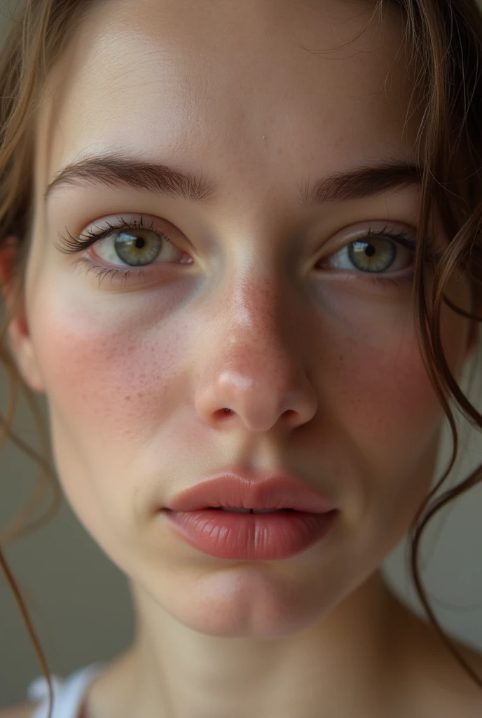 Make a girl with a vagina in your face,make a vagina in the woman face, with a vagina face, clitoris, (vagina), no mouth, noseless, best qualityer, high resolution, Caucasian skin,