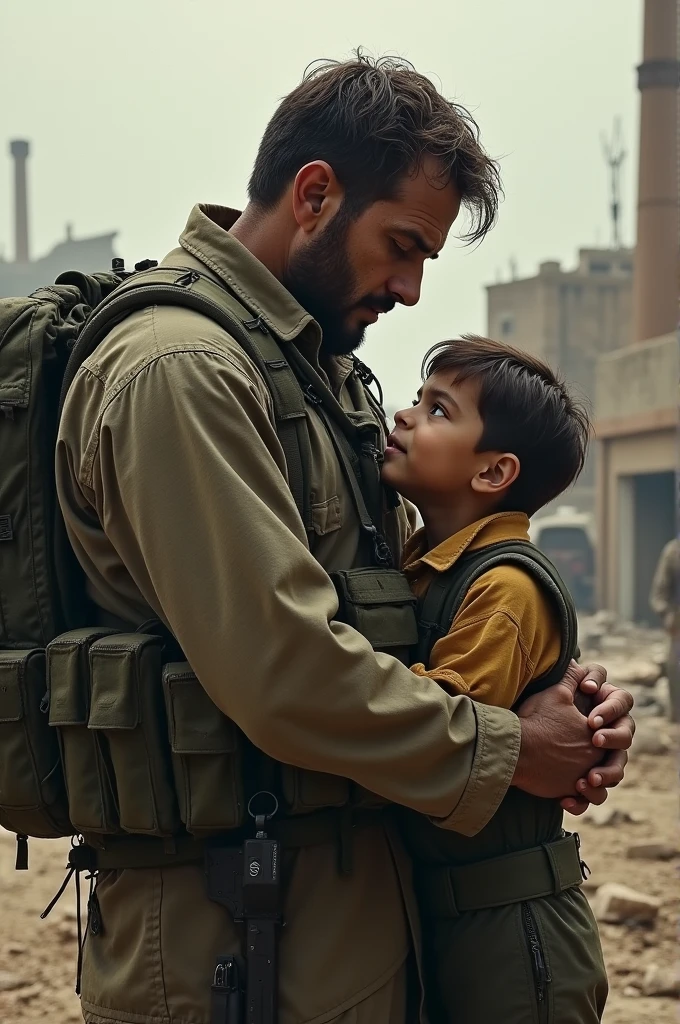 A soldier with his son