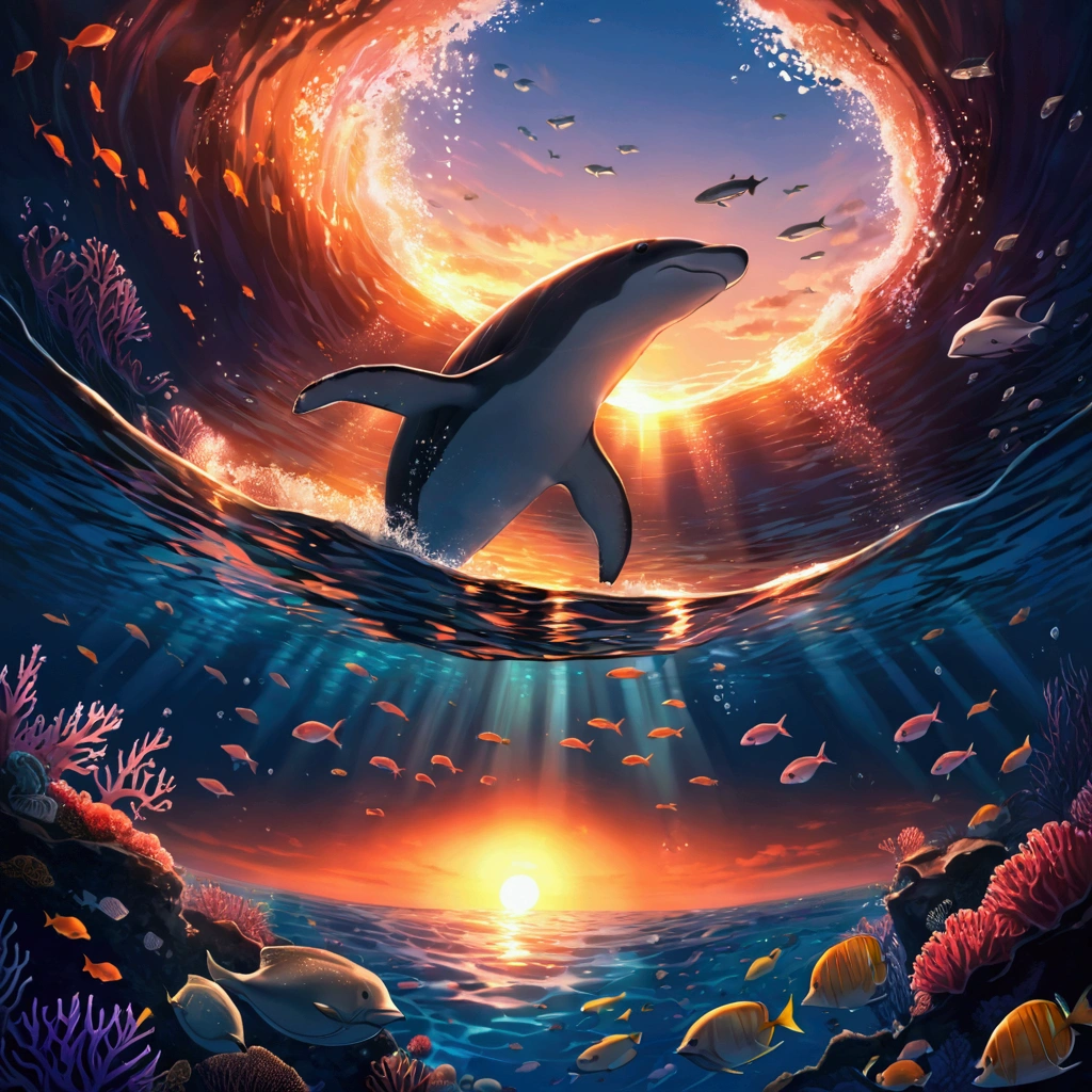 sunset under the sea