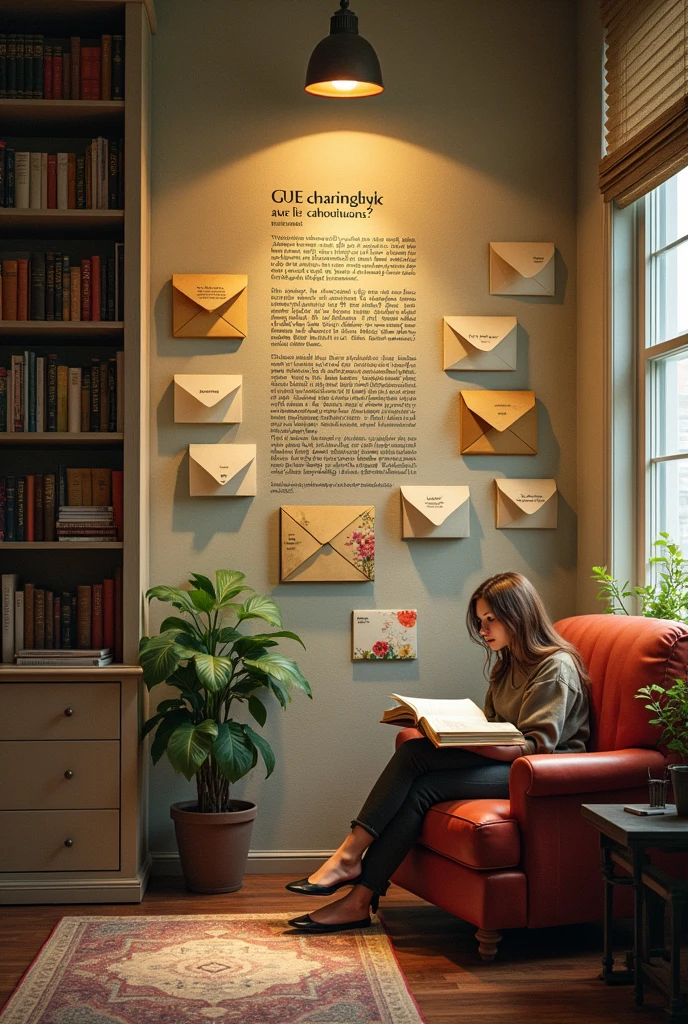 Can you give me a picture?, on a reading space; This space would have a typical title; How I feel I read or the reading of emotions something like that, I would also have envelopes or boxes stuck to the wall, each one identified with the images of the different emotions.