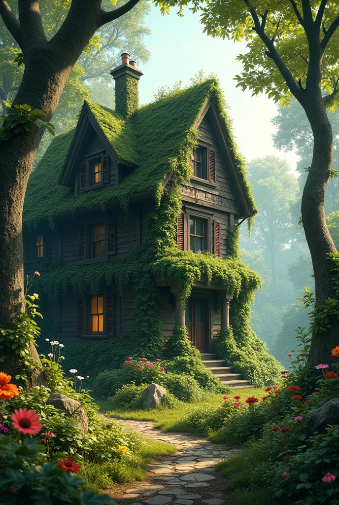 Generates a garden from a house