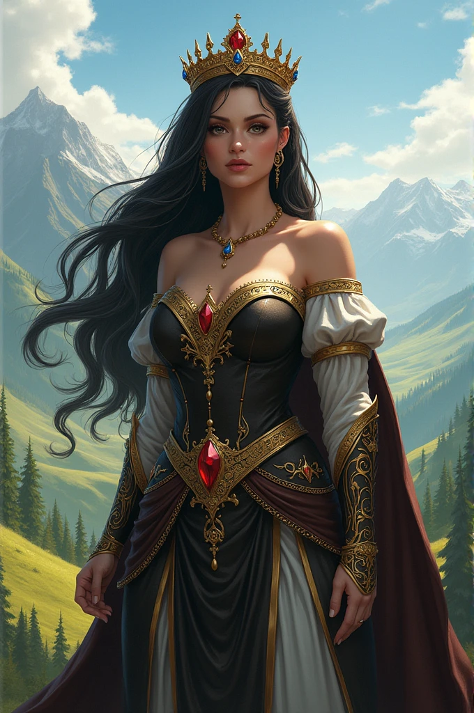 Queen Vast, a beautiful woman, must wear crown, bad-tempered, The image must be animated