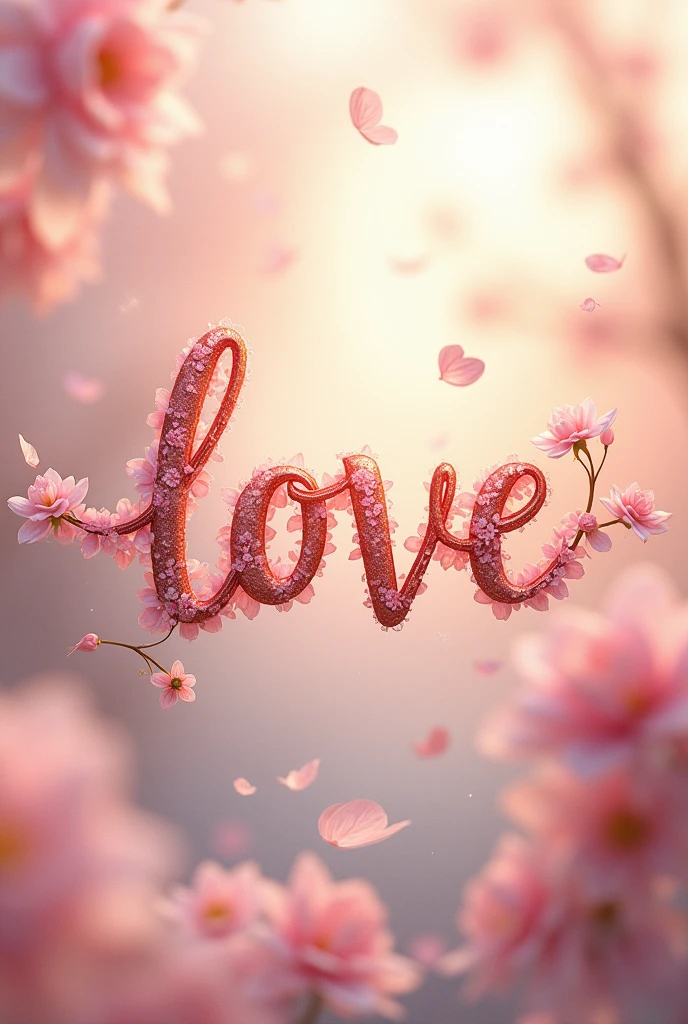Image decorated with name " Love " in the middle 