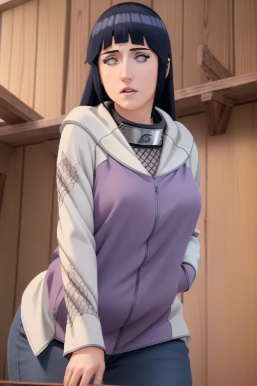 1girl, beautiful young woman, 1 Hinata Hyuga from Naruto Shippuden, training in a training field, kunais in hands, extremely detailed face, beautiful detailed eyes, beautiful detailed lips, long eyelashes, intricate folds and textures of clothing, realistic skin textures, highly detailed, photorealistic, studio lighting, dramatic lighting, vibrant colors, cinematic composition, (best quality,4k,8k,highres,masterpiece:1.2),ultra-detailed,(realistic,photorealistic,photo-realistic:1.37)