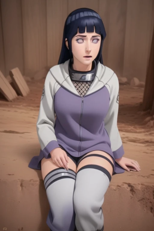 1girl, beautiful young woman, 1 Hinata Hyuga from Naruto Shippuden, training in a training field, kunais in hands, extremely detailed face, beautiful detailed eyes, beautiful detailed lips, long eyelashes, intricate folds and textures of clothing, realistic skin textures, highly detailed, photorealistic, studio lighting, dramatic lighting, vibrant colors, cinematic composition, (best quality,4k,8k,highres,masterpiece:1.2),ultra-detailed,(realistic,photorealistic,photo-realistic:1.37)