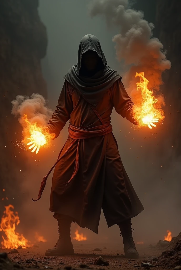 a ninja,with fire powers.