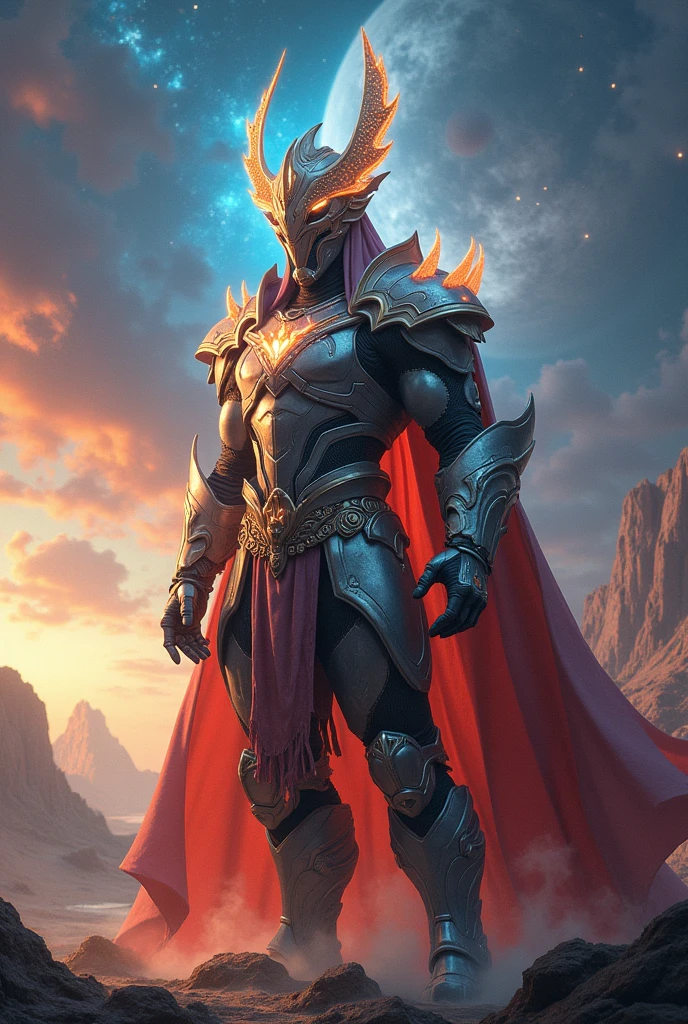 ultra-detailed, (realistic, photo-realistic:1.37), fantasy race, planet mercury, armor, detailed characters, distinctive features, otherworldly landscape, futuristic elements, shiny metal armor, elaborate helmets, fantastical weapons, glimmering shields, breathtaking scenery, mysterious atmosphere, distant horizon, ethereal lighting, vibrant colors, celestial beings, dynamic poses, epic battle scene, otherworldly creatures, unearthly beings, magical energy, spellbinding aura, cosmic powers, mythical creatures, powerful guardians, sculpted muscles, fierce expressions, alien technology, advanced weaponry, interstellar travel, astral realm, ancient civilization, timeless beauty, mythological lore, grandiose temples, celestial bodies, starlit sky, intergalactic warriors, majestic structures, extraterrestrial artifacts, photorealistic, best quality, 8k, highres, masterpiece